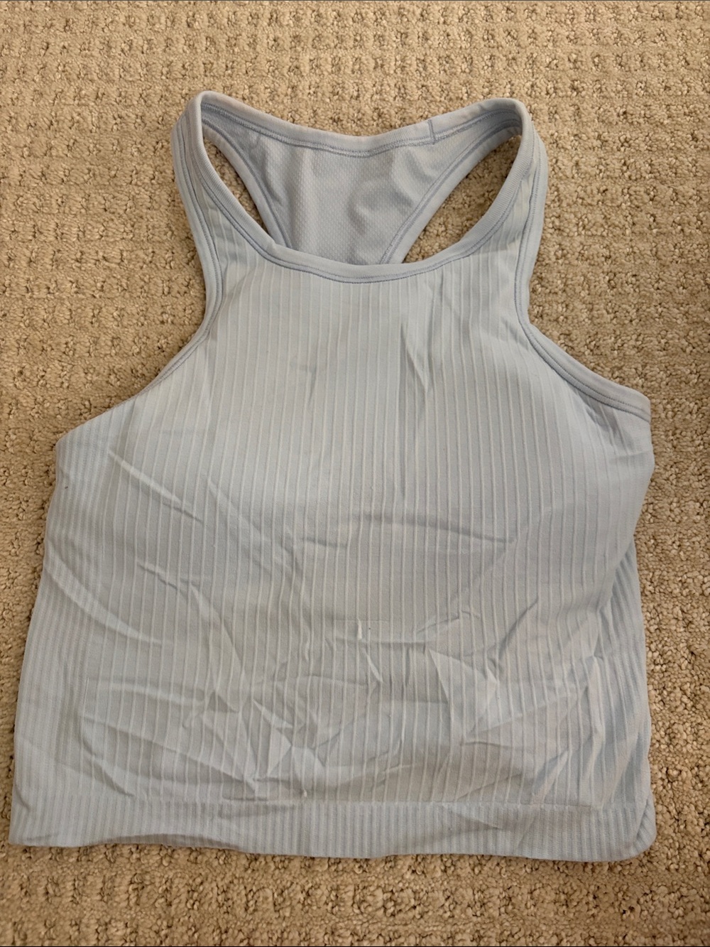 Lululemon Light Blue Ribbed Racerback Crop Tank